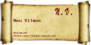 Neu Vilmos névjegykártya